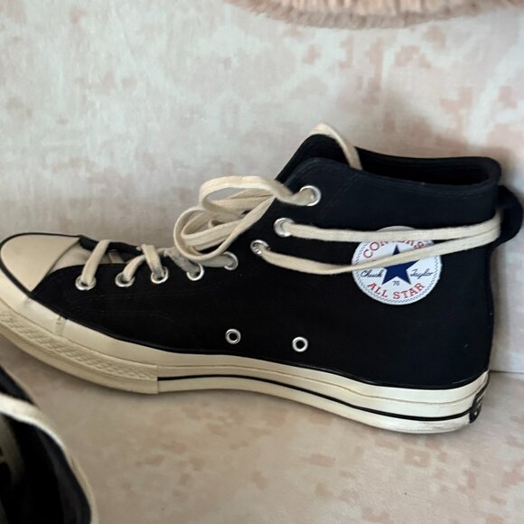 🔥 RARE Authentic Converse Chuck Taylor 70 Hi Fear of God Black Natural - Picture 7 of 12